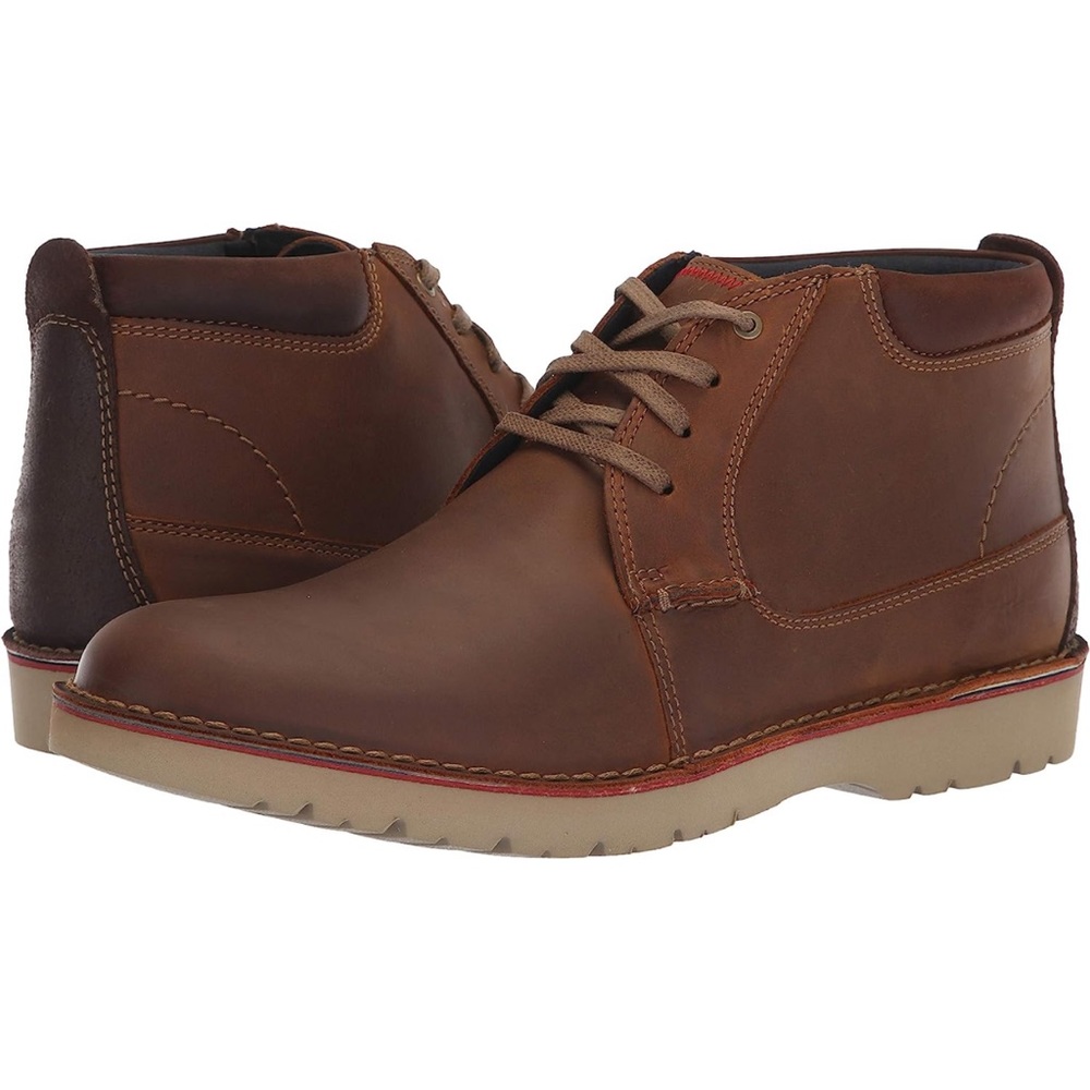 NWT Clarks Men’s Vargo Mid Ankle Boot- Dark Tan Size 10.5